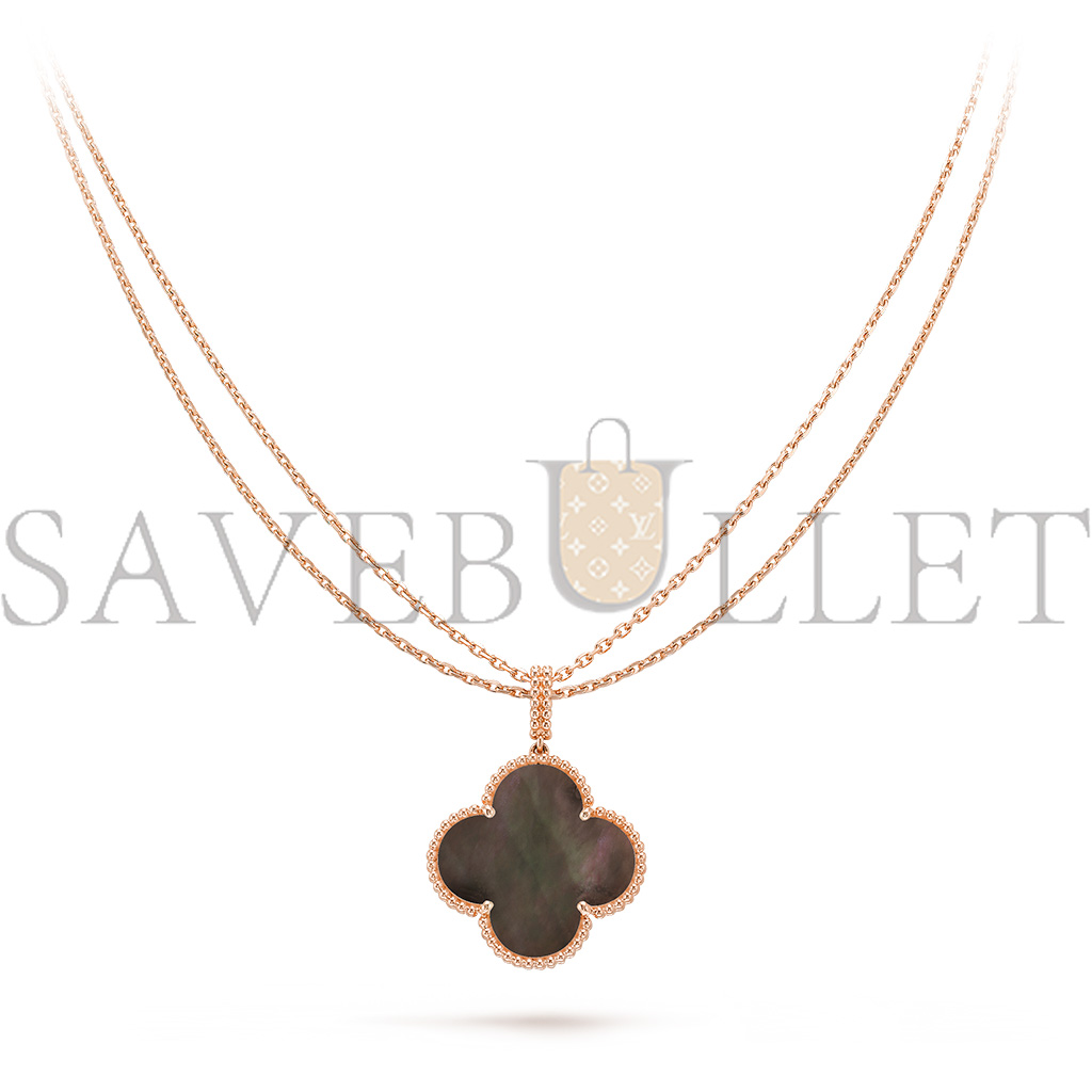 V*N CL*F  arpels magic alhambra long necklace, 1 motif - rose gold, mother-of-pearl  vcarp6i200